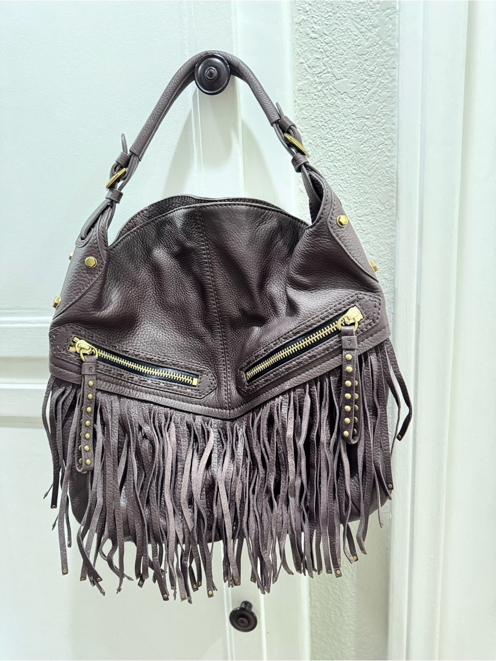 New OrYany Bristol Hobo Fringed 100% Genuine Leather Bag in Dark Brown - Picture 15 of 16